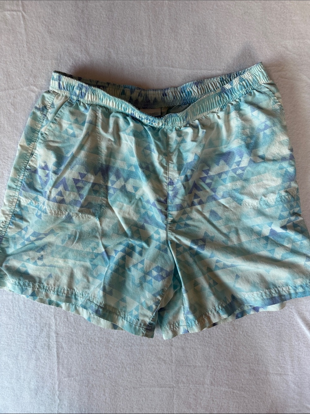 Columbia Light Aqua Geometric Fitness Shorts